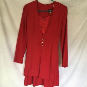Red suite dress